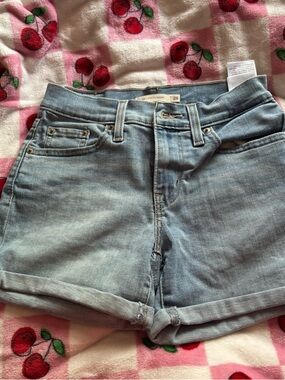 Levi's Light Blue Denim Roll Cuff Jean Shorts